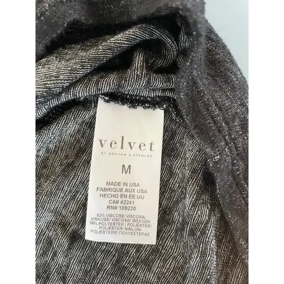 Velvet by Graham & Spencer women’s black top size M - Picture 3 of 8